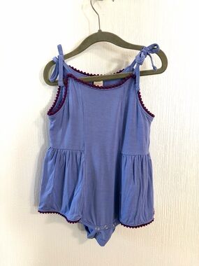 kate quinn Lavender flare Romper with Purple Trim